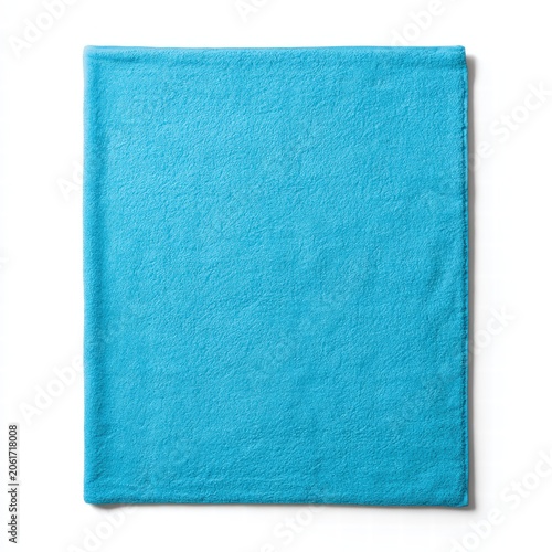 Blank turquoise fabric lays flat on a white background with no patterns or designs showing