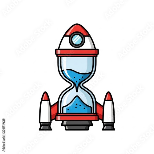 Rocket ship hourglass concept for time management and speed