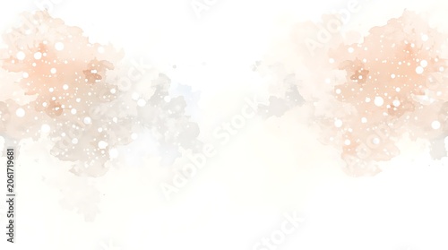 Abstract Watercolor Floral Design with Soft Hues and White Space.