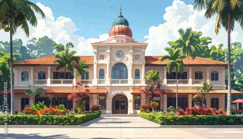 Konstfotografi Large Mediterranean Style Luxury Home.