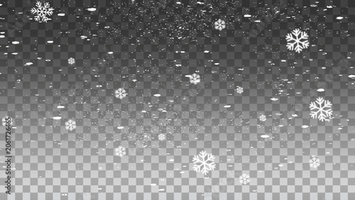 Schilderij op canvas Snow texture  hi-res for retouch works - abstract photo texture of the real snow on the transparent background for adding and editing as a background