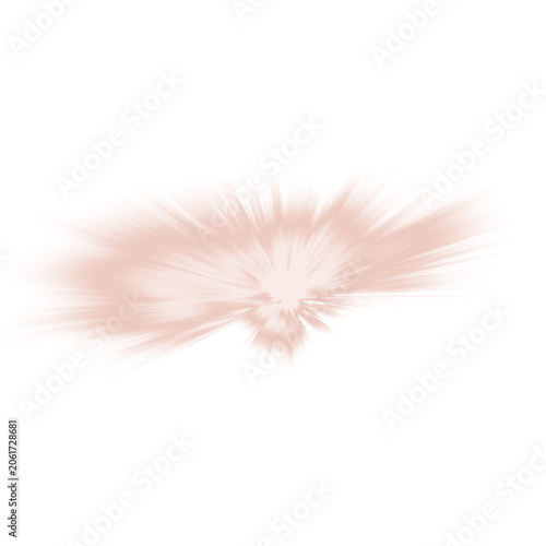 Obraz na plátně Soft pink explosion or burst of light on a transparent background with rays