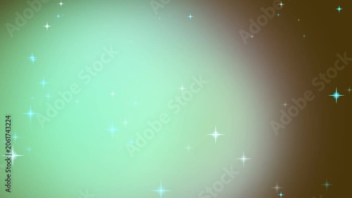 Sparkling starry night background with green glow