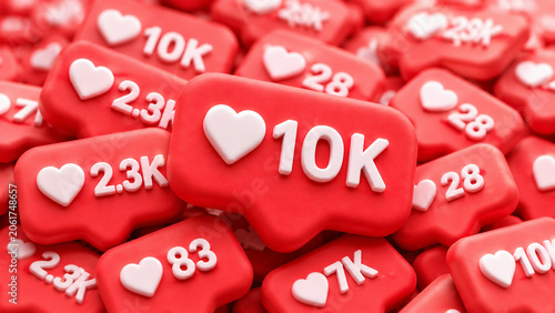 Social Media Like Notifications with High Engagement Counters
