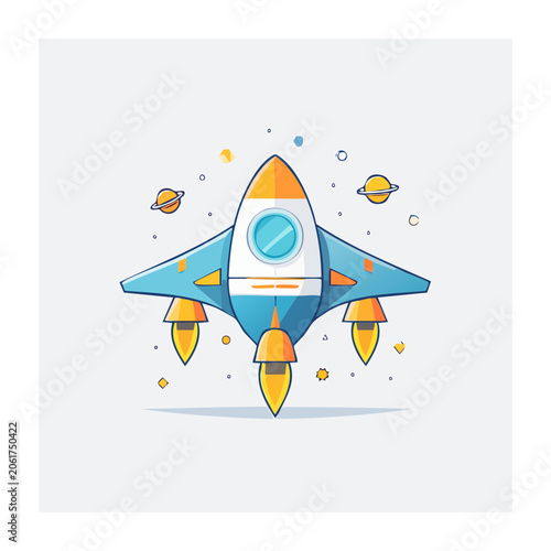Flat design compass with map and landmarks