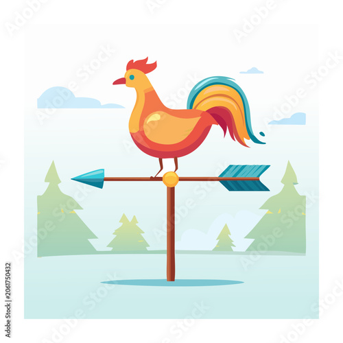 Flat design flamingo swimming in pool with palm trees