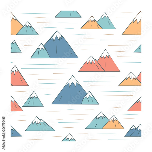 Flat design houses grid vector illustration