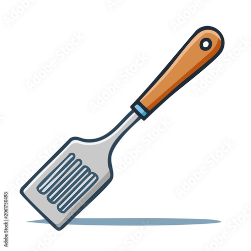 Flat design orange hammer with blue handle