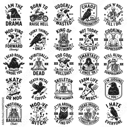 Foto Collection of Humorous Illustrations for T shirts and Merchandise