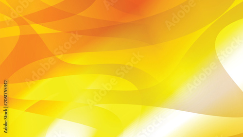 Schilderij op canvas Vibrant orange and yellow gradient abstract background with smooth curves