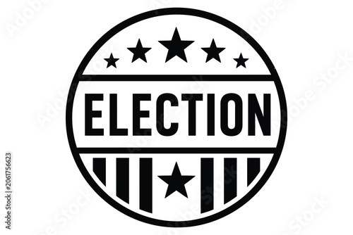 Vintage election campaign logo with stars