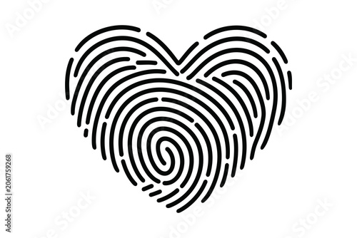 Fingerprint designed as a heart shape