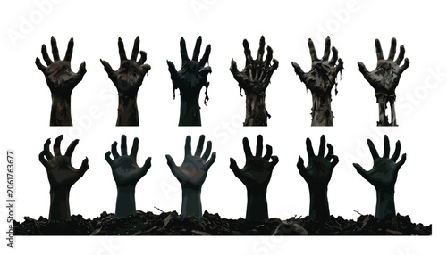 Obraz na płótnie Zombie hand reaching from grave collection