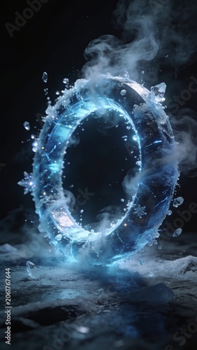 Frozen Blue Energy Portal Ring Background