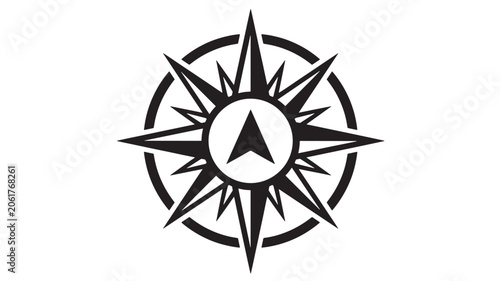 Foto Compass with a Central Arrow Symbol Surrounded by Radiating Lines Featuring Navi