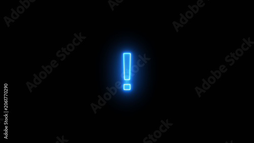 Glowing Neon Hazard warning sign, careful, danger icon illustration.