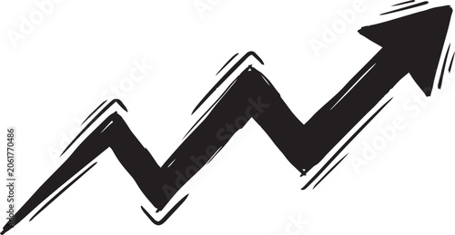 Zigzag Growth Arrow Indicator Vector Icon Design