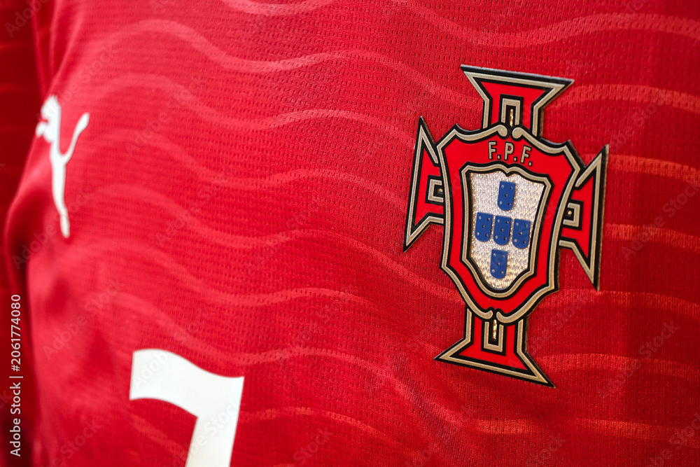 Naklejka premium View of the Logo of Portugal National Football Team