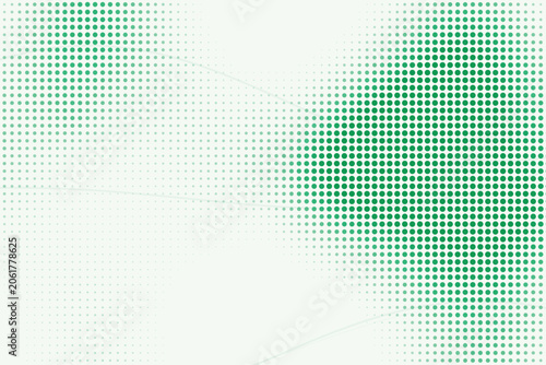 Foto Green and white halftone dots pattern with diagonal gradient density shift