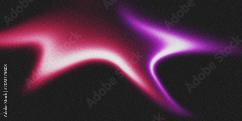Abstract Neon Fluid Star Background with Grainy Texture