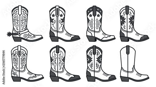 Cowboy Boot Collection: Western Style Footwear Set