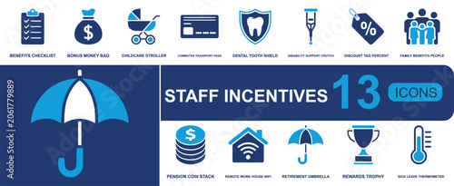 Foto Staff incentives icon set