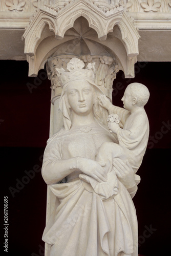 Madonna and Child Statue Detail