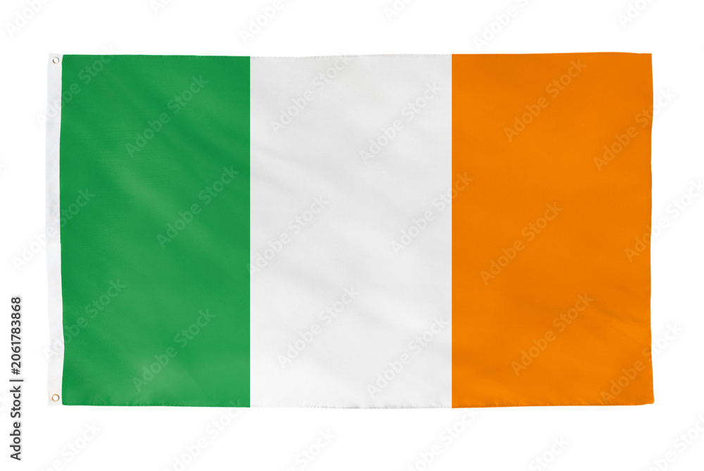 Obraz premium Irish png flag, national symbol, transparent background