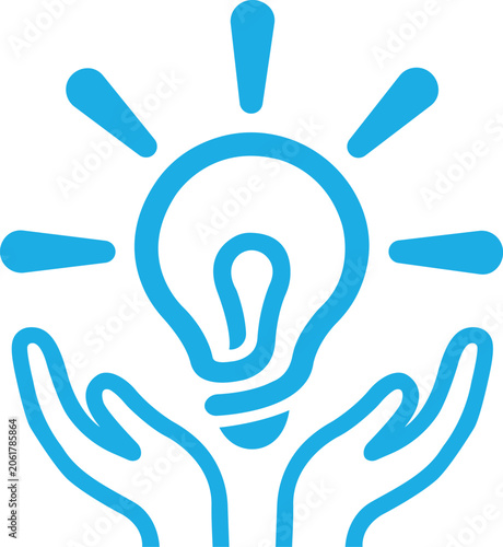 Hands Holding Light Bulb Icon
