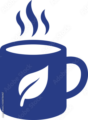 Hot Tea Mug with Leaf Icon