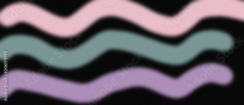 Soft wavy lines in pink teal and purple colors on black background.