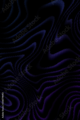 фотографія Vertical flowing abstract contour waves in blue and purple gradient on a dark background, with textured, dotted lines and dynamic motion creating a modern, energetic digital design