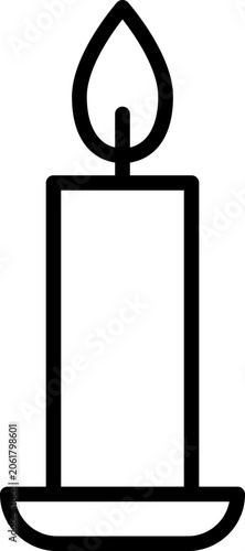 Candle line icon for celebration or memorial