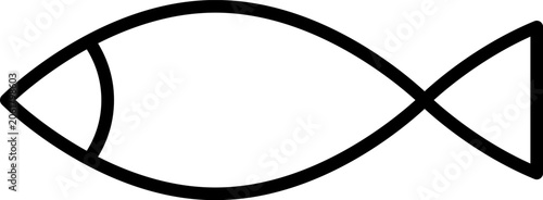 Simple fish line icon