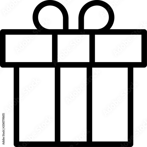Gift box line icon for celebration and surprise