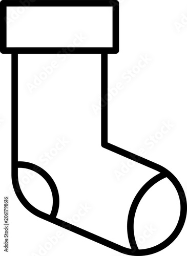Christmas stocking line icon for holiday design