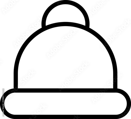 Beanie hat outline icon, warm winter clothing