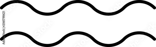 Wave line icon for water, sound, and frequency