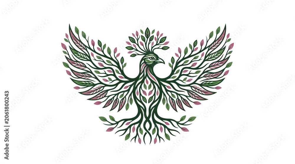 Fototapeta premium Detailed illustration of a phoenix bird.