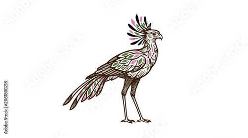 Detailed illustration of a large bird.