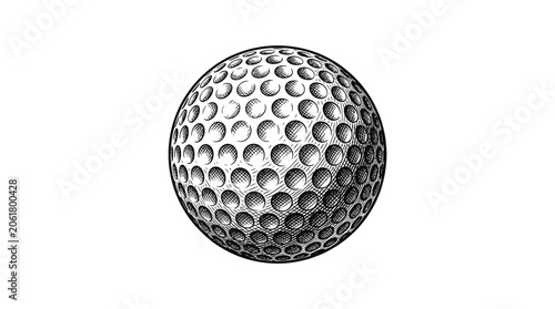Golf Ball Dimpled Sports Equipment Closeup.