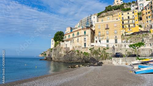 View of Minori on the Amalfi Coast in Italy.