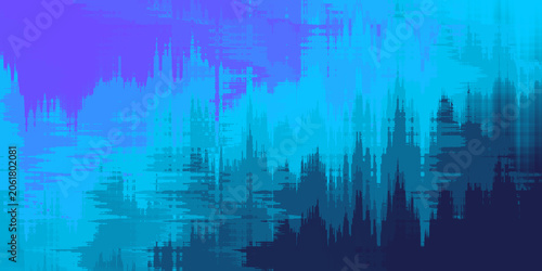 Abstract Blue and Purple Gradient Background with Distorted Lines. Creative Digital Art Illustration Design