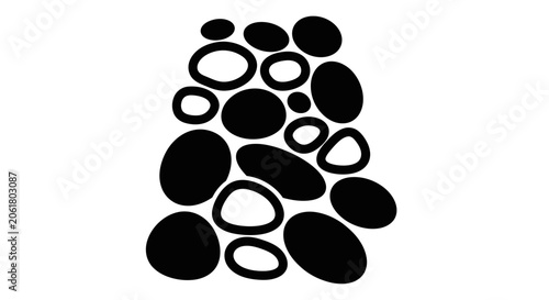 Black and white pebble graphic design.