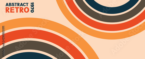retro 1970s background with wavy colorful stripe background 