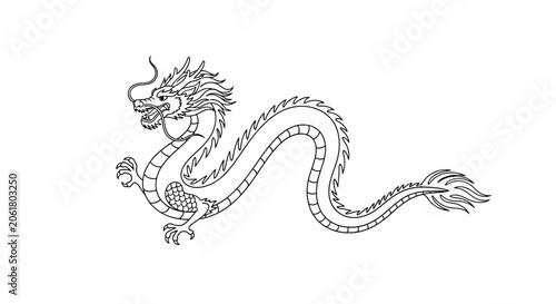 A mythical dragon in a dynamic pose.