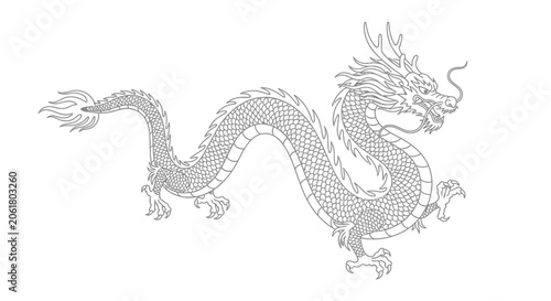 Traditional Chinese dragon illustration design.