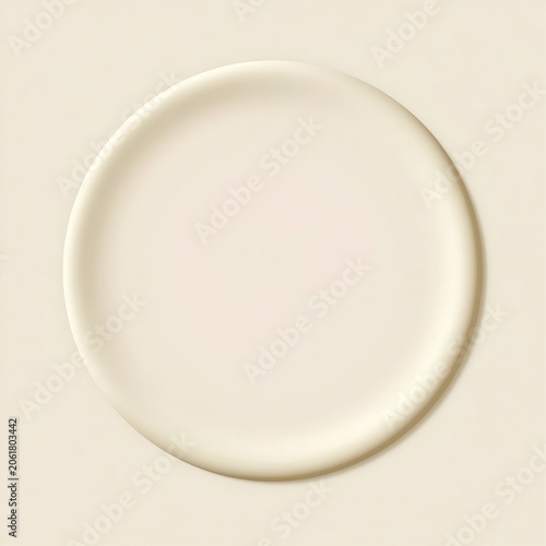 A circular shape with smooth curved lines and a continuous rounded edge, symmetrical and uniform in its entirety, set against a neutral background that accentuates its singular form, with no discernib
