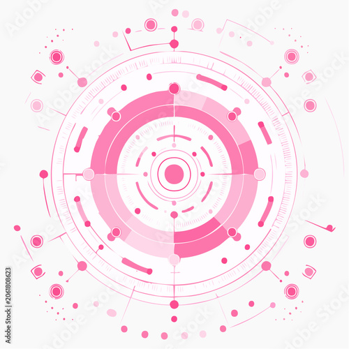 Pink Futuristic Circular Interface Design