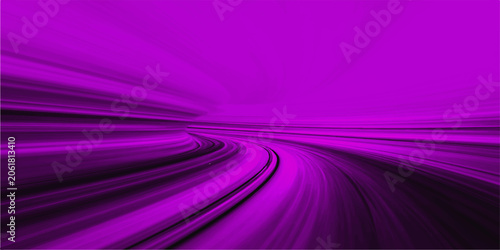 Tablou pe pânză Abstract purple motion background with glowing lines, speed blur waves and color